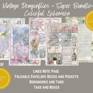 Vintage Dragonflies - Super Bundle - Colorful Ephemera - Listing Images