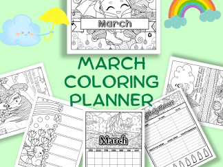 March Coloring Planner