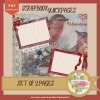 DIGITAL SCRAPBOOK Page - Winter Red Bird Digital Scrapbook Layout - Pre-Made Shabby Vintage Quick Page Layout, Pack 4 - jpg png 12 x 12