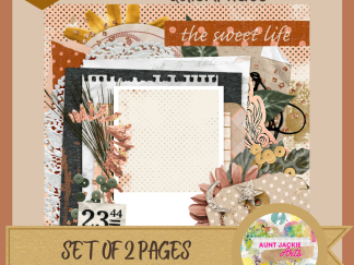 DIGITAL SCRAPBOOK Page - Winter Digital Scrapbook Layout - Pre-Made Shabby Vintage Quick Page Layout, Pack 2 - jpg png 12 x 12