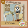 DIGITAL SCRAPBOOK Page - Winter Digital Scrapbook Layout - Pre-Made Shabby Vintage Quick Page Layout, Pack 4 - jpg png 12 x 12