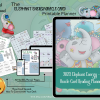 Undated Print PLANNER, Elephant Energy Oracle Card Planner, 12 Monthly Pages, 3 Card Spreads, 12 Zodiac Pages, US Letter, 31 Pages