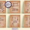 Set of 6 Fashion and Clothing Patent Prints. Vintage Paper Background Version - Set of 6 Beautiful 1800s and 1900s Vintage Wall Art