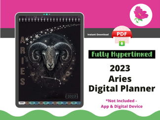 Aries 2023 Digital Planner - Dated & Hyperlinked