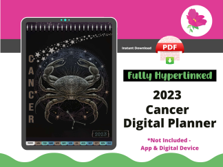 Cancer 2023 Digital Planner - Dated & Hyperlinked