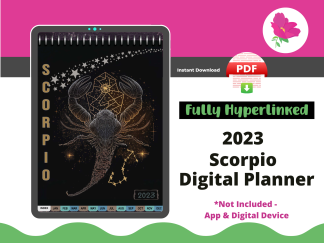 Scorpio 2023 Digital Planner - Dated & Hyperlinked