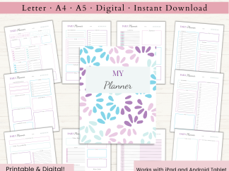 Daily Planner Bundle | Daily Schedule | Daily Agenda | Daily To Do | Daily Organizer | Letter | A4 | A5 | PDF | Printable Planner | Digital Planner