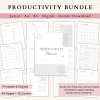 Productivity Planner Bundle | Daily Planner | Weekly Planner | Habit Tracker | Goal Planner | Letter | A4 | A5 | PDF | Printable Planner | Digital Planner
