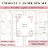 Personal Planner Bundle | Daily Planner | Daily Journal | Habit Tracker | Self Care Planner | US Letter | PDF | Printable Planner | Digital Planner
