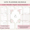 Life Planner Bundle | Daily Planner | Weekly Planner | Habit Tracker | Productivity Planner | US Letter | PDF | Printable Planner | Digital Planner