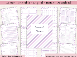 Essentials Planner Bundle | Daily Planner | Weekly Planner | Monthly Planner | Habit Tracker | US Letter | PDF | Printable Planner | Digital Planner