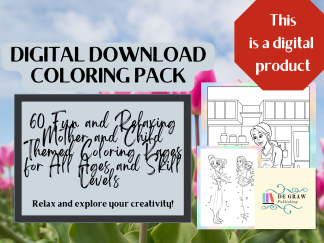 60 Fun and Relaxing Mother and Child Themed Coloring Pages for All Ages and Skill Levels | Digital Download | Gifts for Mother | Dot to Dot