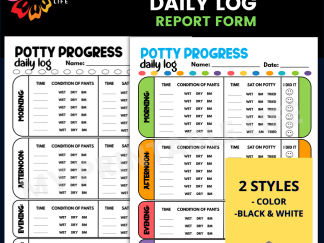 POTTY TRAINING Daily Log Printable Report Tracker
