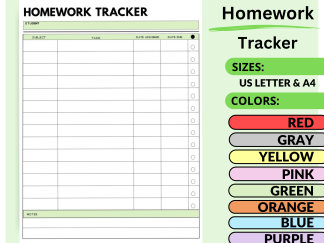 Homework Tracker Printable for Busy Students to Simplify Your Study Routine