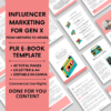 Marketing Influencer Canva Template | PLR Done For You eBook | Resource Social Media Coaches | Lead Magnet | Gen-X Content Private Label