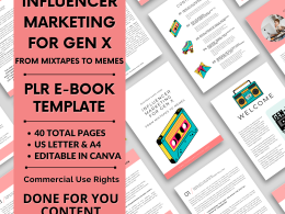 Marketing Influencer Canva Template | PLR Done For You eBook | Resource Social Media Coaches | Lead Magnet | Gen-X Content Private Label