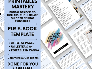 How To Start a Printables Business Guide | PLR Done-For-You Content | Customizable Canva E-Book Template | Online Coach Branding Lead Magnet