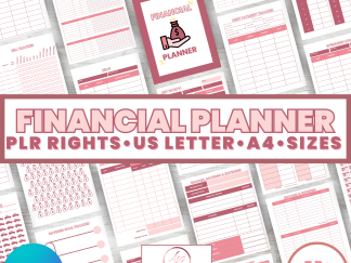 Chic Financial Planner with PLR License comes with 56 pages of Canva templates in sizes US Letter, and A4
