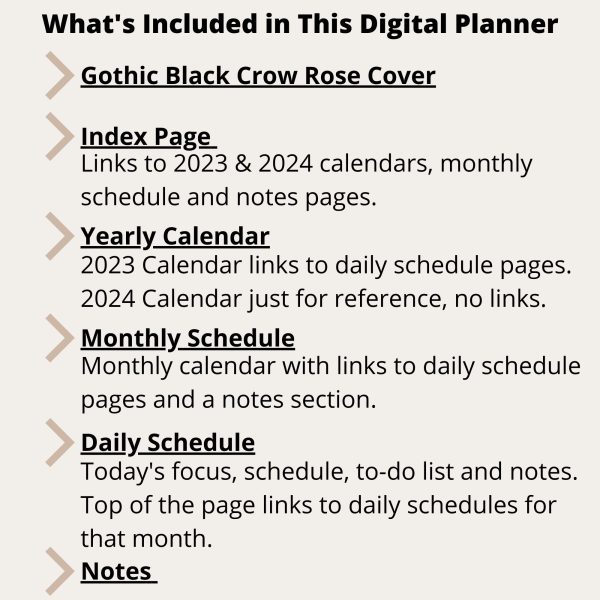 2023 Digital Planner for Smartphones - Gothic - Image 2