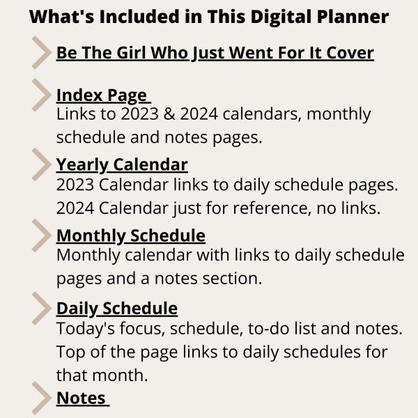2023 Digital Planner for Smartphones - The Girl Who Went For It - Image 2