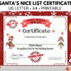 Santa's Nice List Certificate and Letter from Santa