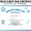 World's Best Dad Certificate Printable | Personalized Fathers Day Gift | Best Dad Award | Best Gift For Dad | Dad Birthday | Award for Daddy - Image 6