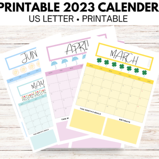 Colorful 2023 Calender