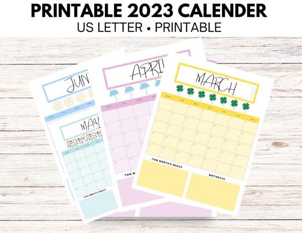 Colorful 2023 Calender