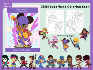 PRINTABLE COLORING Pages | Chibi Superhero Coloring Book, 34 Pages, Chibi, Kawaii, US Letter Coloring Book, 34 Pages, Superheros, Boys, Girls, US Letter