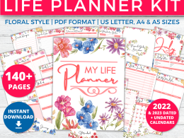 Floral Life Planner & Home Management Printables 2022+2023