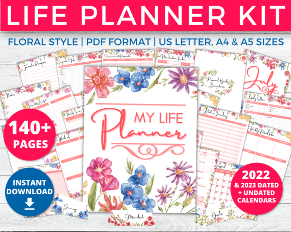 Floral Life Planner & Home Management Printables 2022+2023