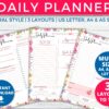 Floral Hourly + Daily Planner Printable For Productivity