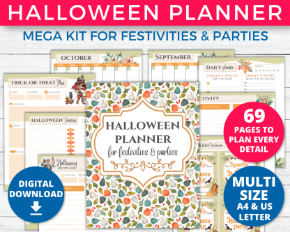 Halloween Planner Printables & Inserts | Halloween Festivities + Party Planning