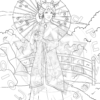 aMazing Adult colouring Chinese Ladies printable digital download for grownups and teens colouring pages book - Image 8