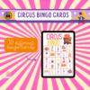 CIRCUS BINGO ACTIVITY, 30 different bingo cards for each child, super easy to print and use, fun for the whole family as well as party games - Image 9