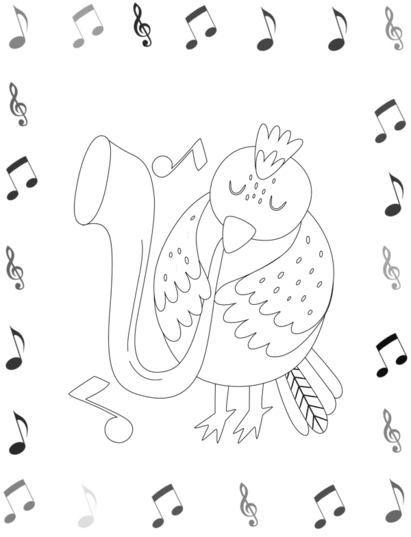 Coloring Book For Kids and Adults - Enjoy Animals and Musical Instruments - Image 8