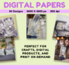 50+ Floral Digital Papers - Blue & Gold, Green, and Purple Floral Patterns - Image 6