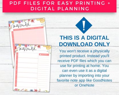 Floral Weekly Meal Planner & Pantry Organization Printable - Image 10