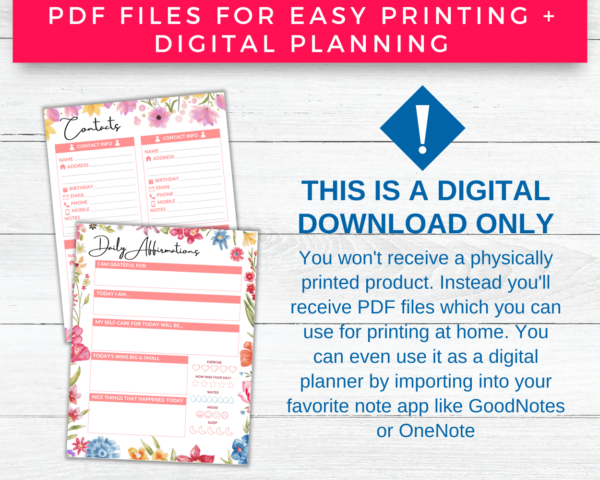 Floral Life Planner & Home Management Printables 2022+2023 - Image 10