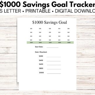 $1000 Savings Goal Tracker
