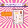 CIRCUS BINGO ACTIVITY, 30 different bingo cards for each child, super easy to print and use, fun for the whole family as well as party games - Image 10