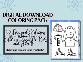50 Fun and Relaxing Wintertime Digital Coloring Pages for Kids and Adults, Nature Coloring Pack, Northern Animals, Travel Friendly Activity