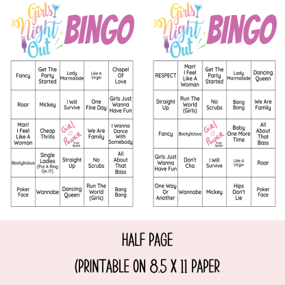 Girls Night Party Game, Music Bingo, Singo Bingo Cards, Girls Night Out - Image 3