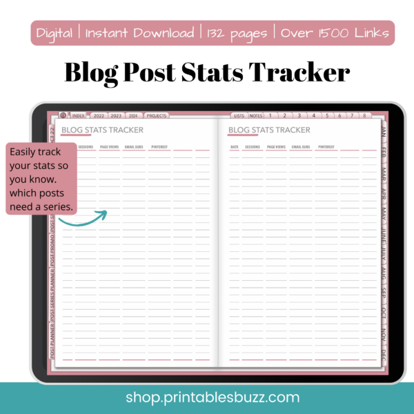 Weekly Time Blocking Digital Planner - Blogging Planner