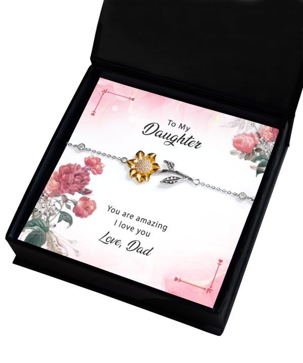 Dad to Daughter Keepsake Classic Sunflower Bracelet - Image 5