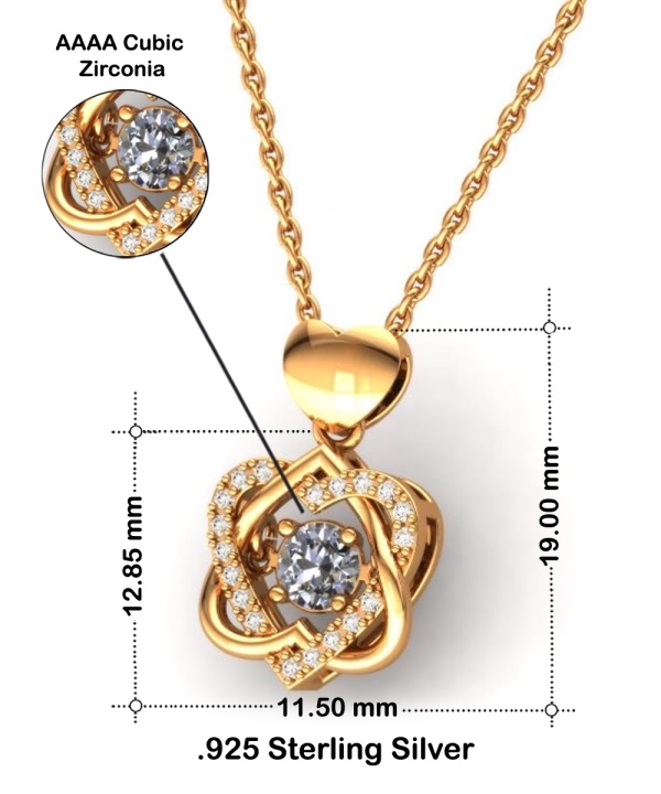 Funny Memory Not Naughty Gold Heart Knot Necklace - Image 8