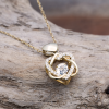 Funny Memory Not Naughty Gold Heart Knot Necklace - Image 6