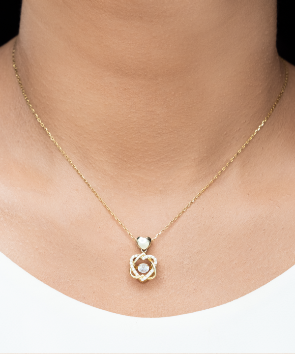 Happy Valentines Day, Southwestern Cactus, Heart, Classic Precious Necklace-rose gold love knot - Image 4