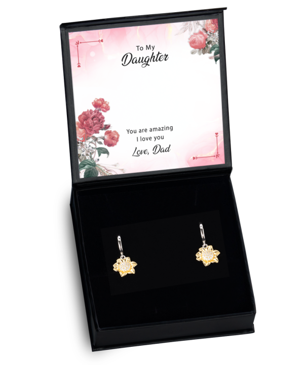 Dad to Daughter Keepsake Classic Sunflower Earrings - Image 3