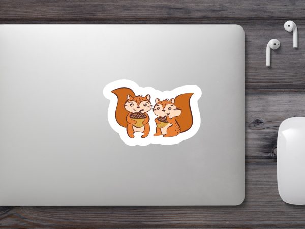 Cute squirrel couple holding acorns-instant digital download graphic clipart - svg, png, pdf, eps - Image 5